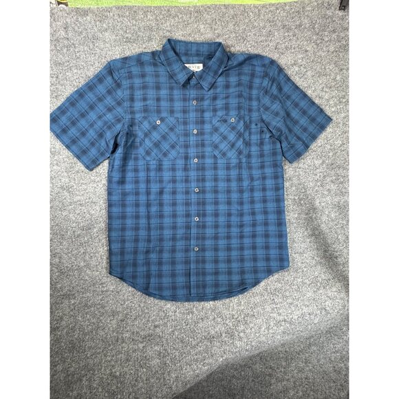 Orvis Blue Plaid Short Sleeve Button-Up Shirt M/M Polyester Mens Classic Collect - Picture 13 of 16